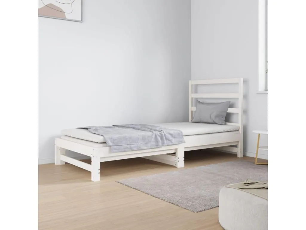 Sofá cama extraíble sin colchón blanco 2x(90x190) cm QDAI80159