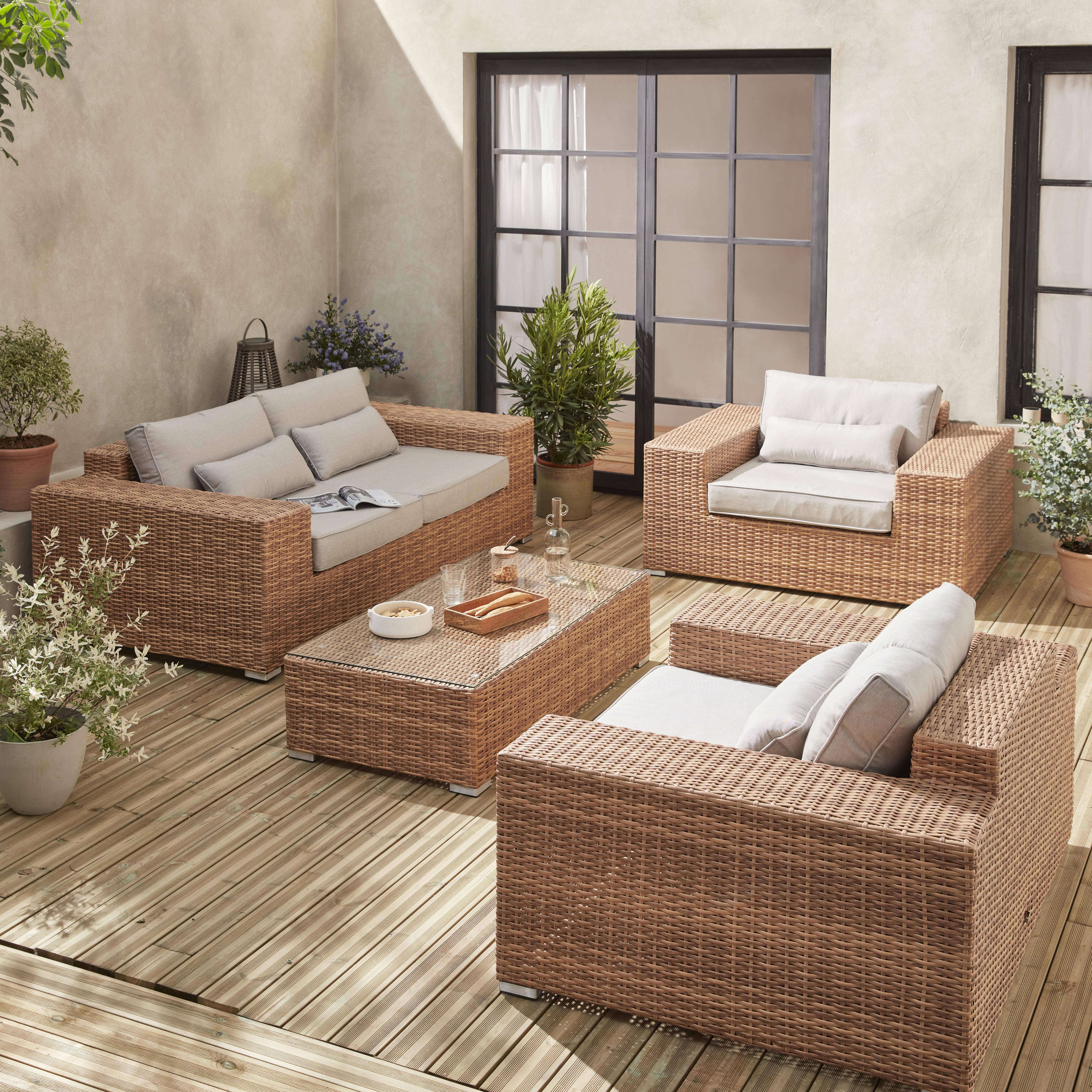 Gubbio - Conjunto de jardín de resina extra grande, 4 plazas