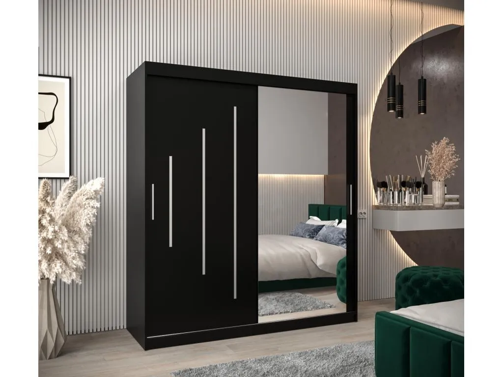 ARMARIO Hogarsens 2 DE PUERTAS CORREDERAS 200/180/62 2 puertas (negro/negro)