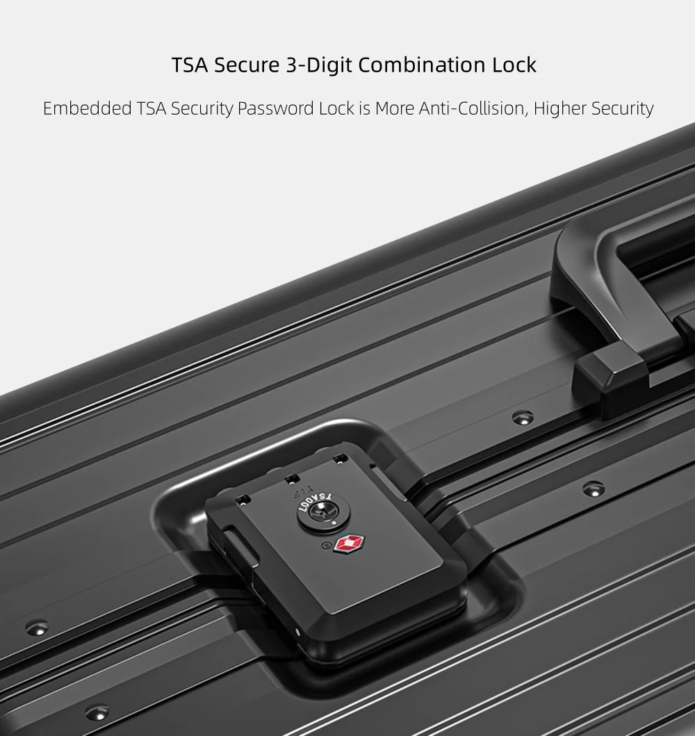 All Aluminum Magnesium Hardshell Carry on Luggage with Wheels, Modern Zipperless Hardshell Checked Luggage with TSA Lock, Airline Approved Metal Suitcase Travel Metal Rolling Luggage - Image 19