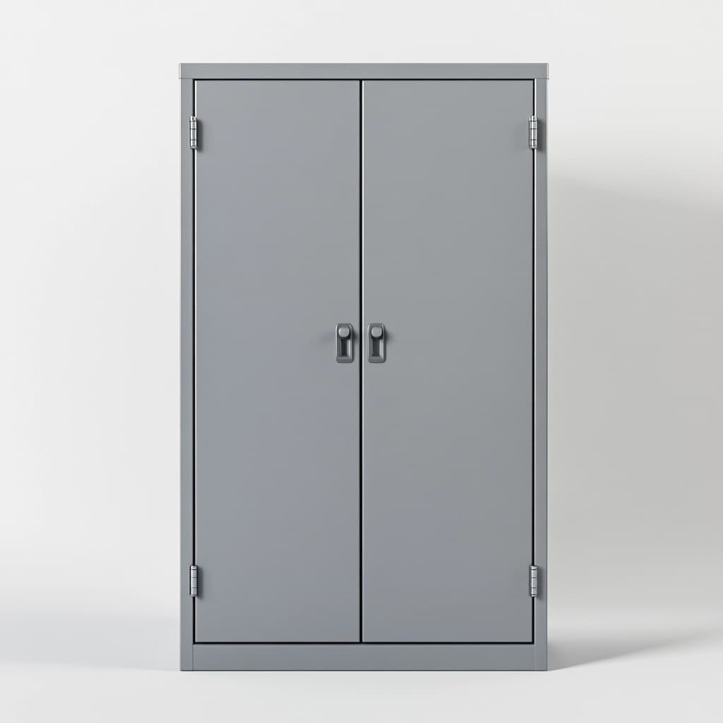 Armario Metálico de Oficina para Almacenamiento con Doble Puerta Color Gris Espacios de Trabajo 90x45x120 cm