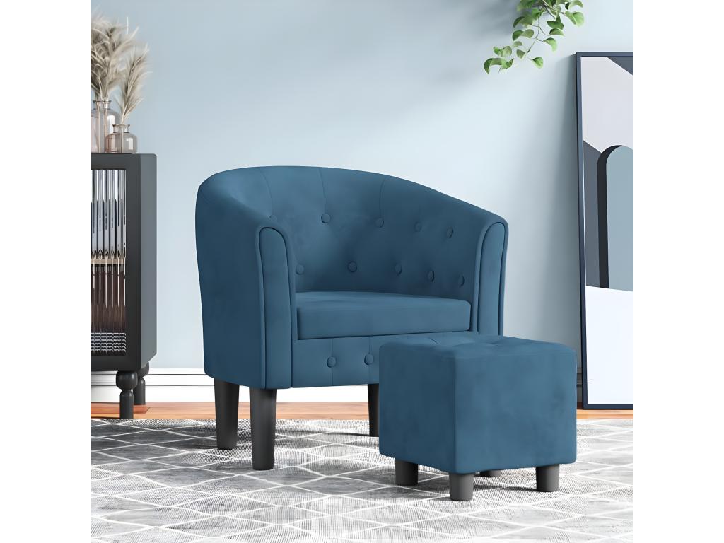 Sillón convertible con reposapiés de Joliven azul oscuro