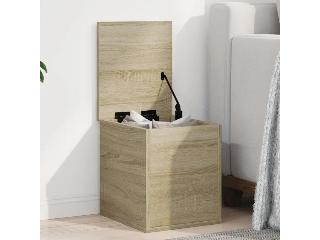 Caja de almacenaje roble 30x35x35 cm madera contrachapada rva3607559