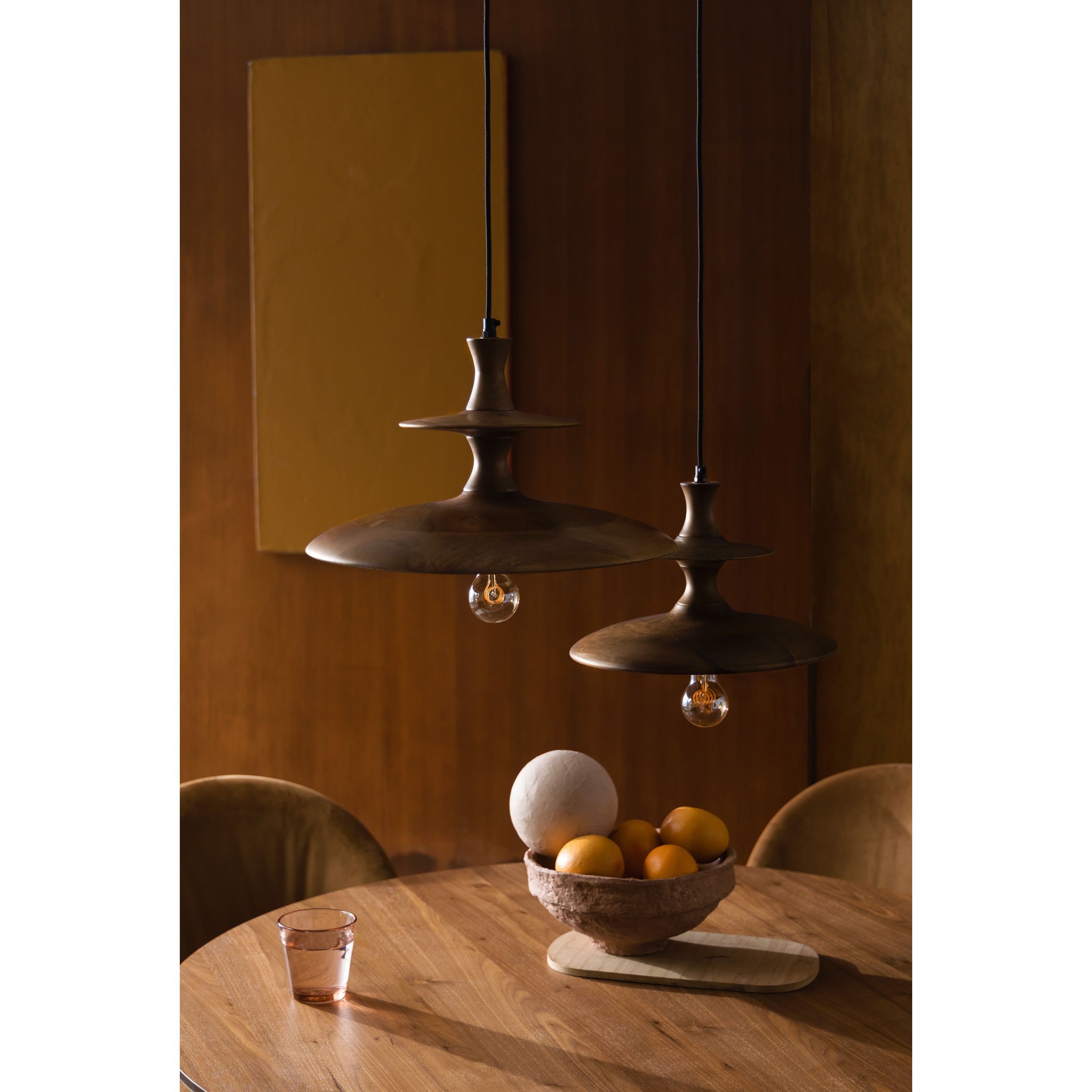 Dutchbone Cath Hanglamp 43 cm (L) Hout Bruin