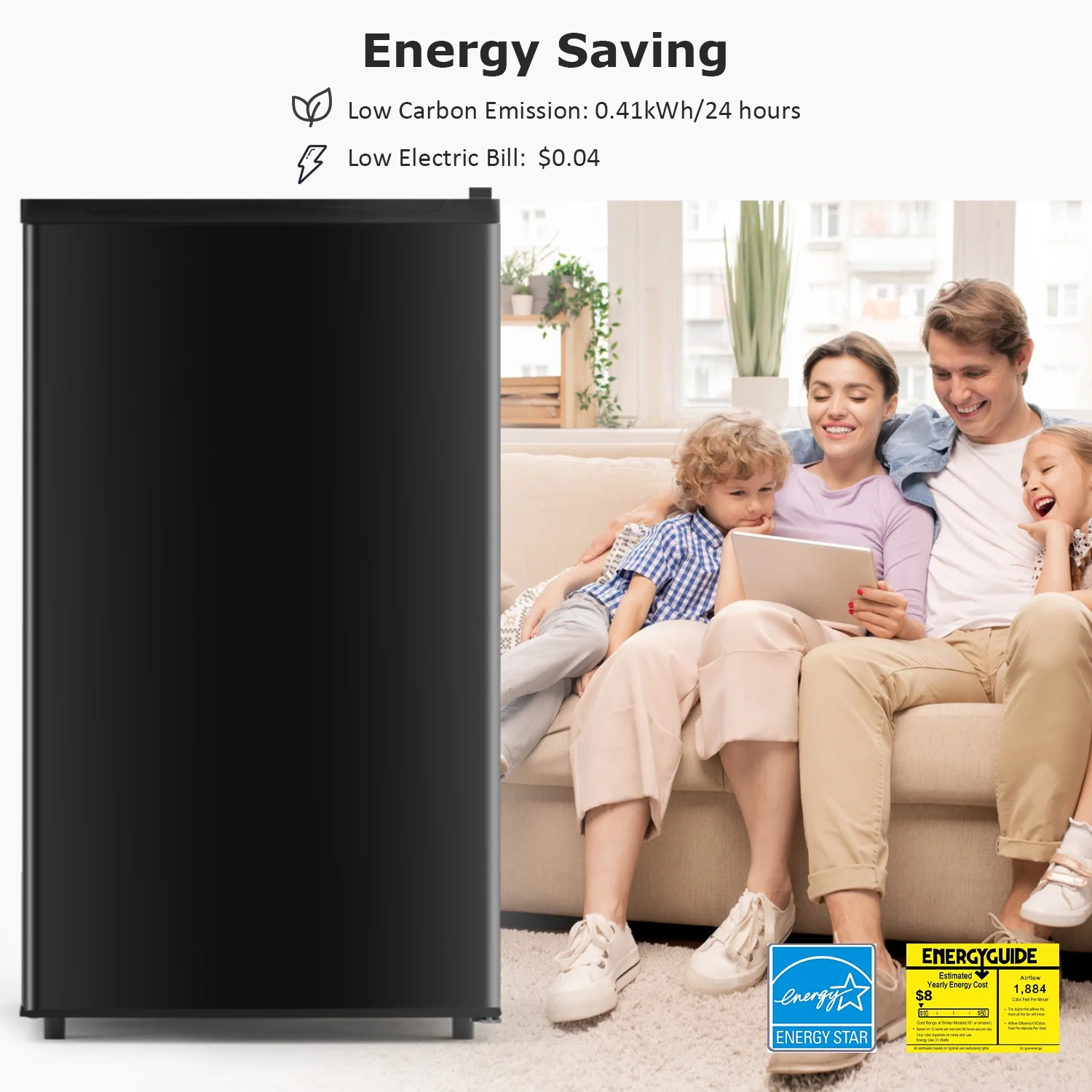 Beddle Mini Fridge with Freezer 3.2 Cu.ft Small Refrigerator for Dorm Bedroom, Compact Refrigerators Single Door Adjustable Thermostat Low Noise,Silver - Image 12