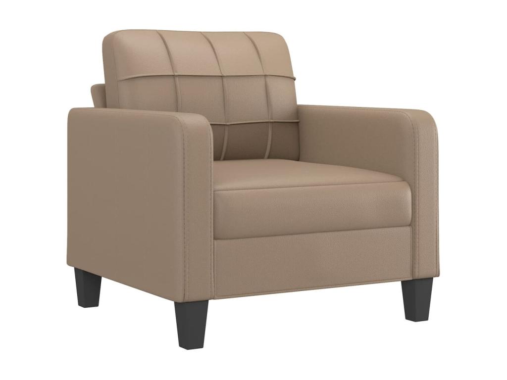 Sillón cuero sintético color capuchino 60 cm