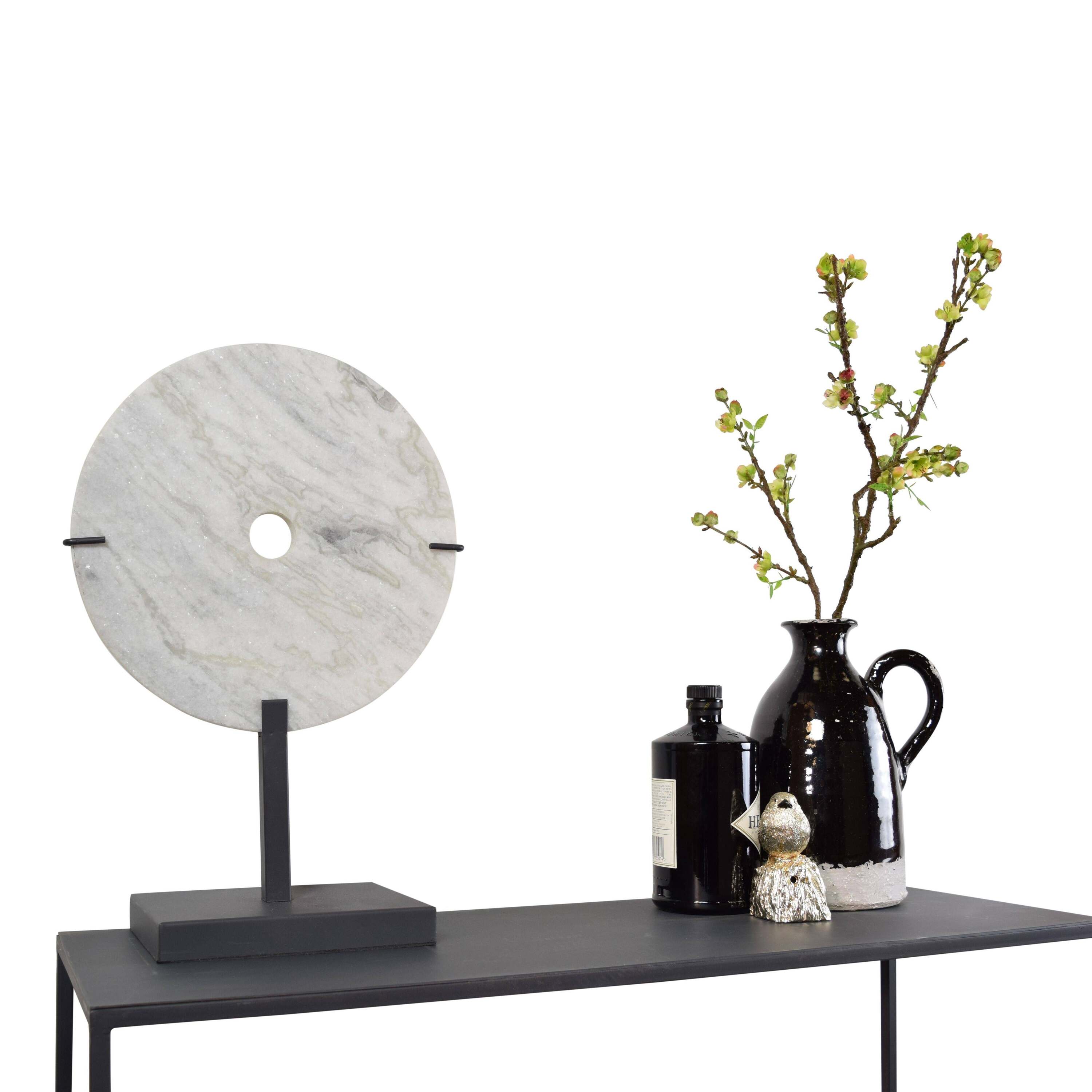 LOFT42 Circle Ornament op Voet - Marmer - Metaal - Ø30