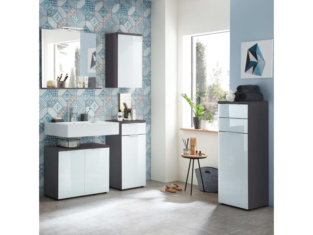 Mueble de baño Germania GW-Pescara blanco y grafito