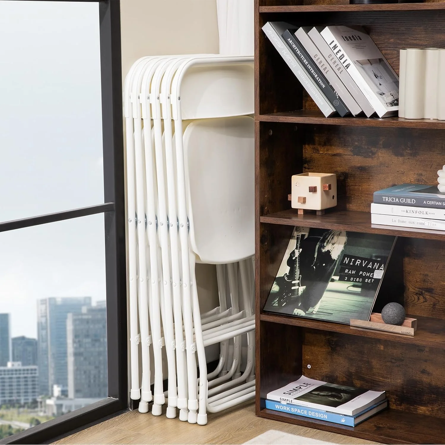 Sweetcrispy Folding Chair 12 Pack, Leather Padded Folding Chairs, Sturdy Metal Foldable Chairs