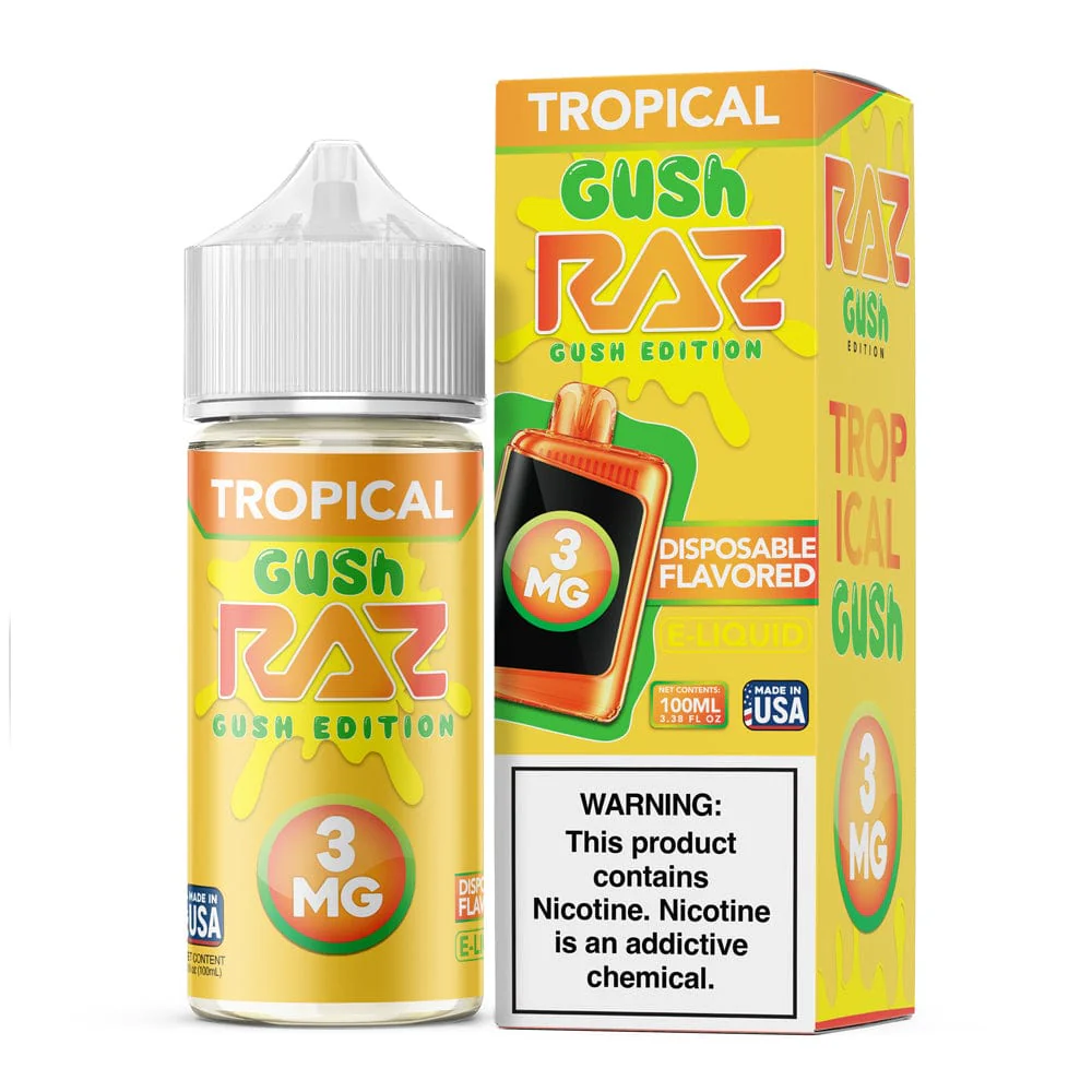 Tropical GUSH - Pod Juice x Raz E-Liquid - 100mL Tropical GUSH - Pod Juice x Raz E-Liquid - 100mL