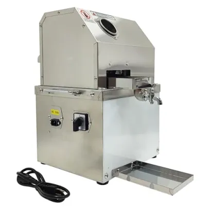 110V Electric Sugar Cane Press Juicer Machine, 800W Stainless Steel Desktop Sugarcane Juicing Crusher Extractor, with 3 Rollers for Home and Commercial