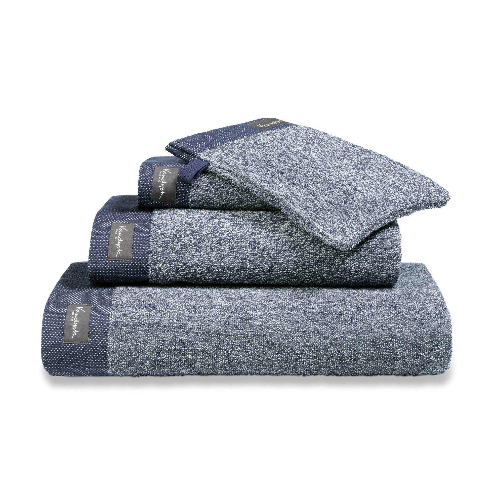 Washand Home Mouliné Blue Ink   Blauw   Katoen