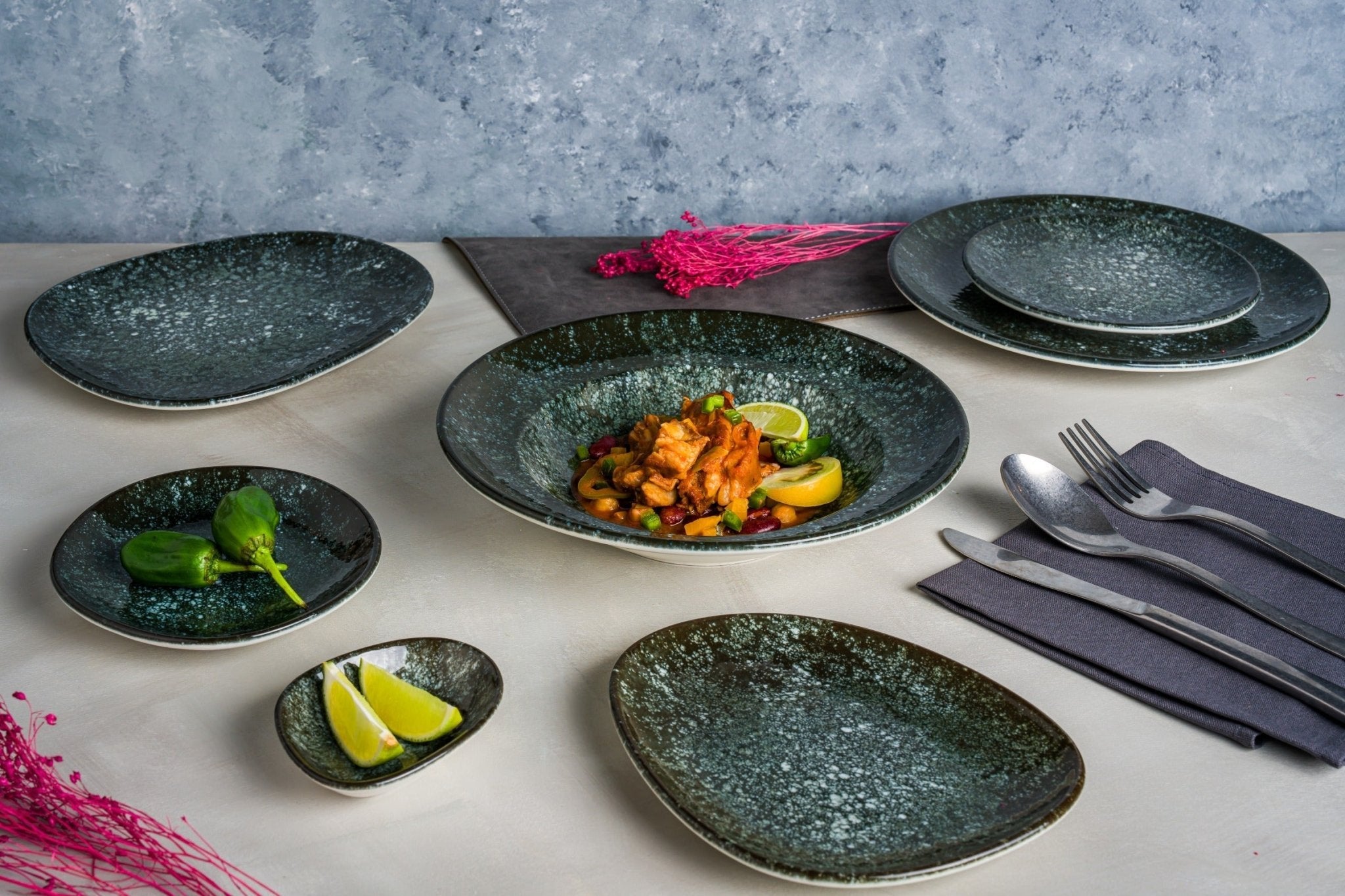 Bonna Serveerschaal - Cosmos - Porselein - 19x11 cm - set van 2