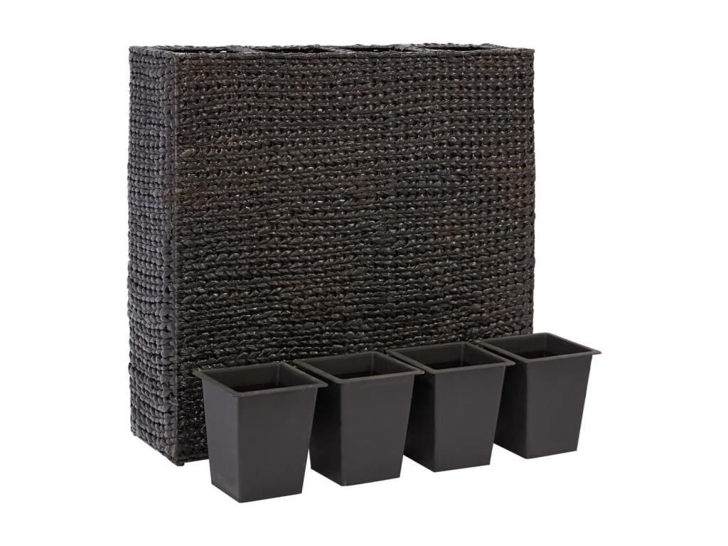 Arriate con 4 macetas jacinto de agua negro