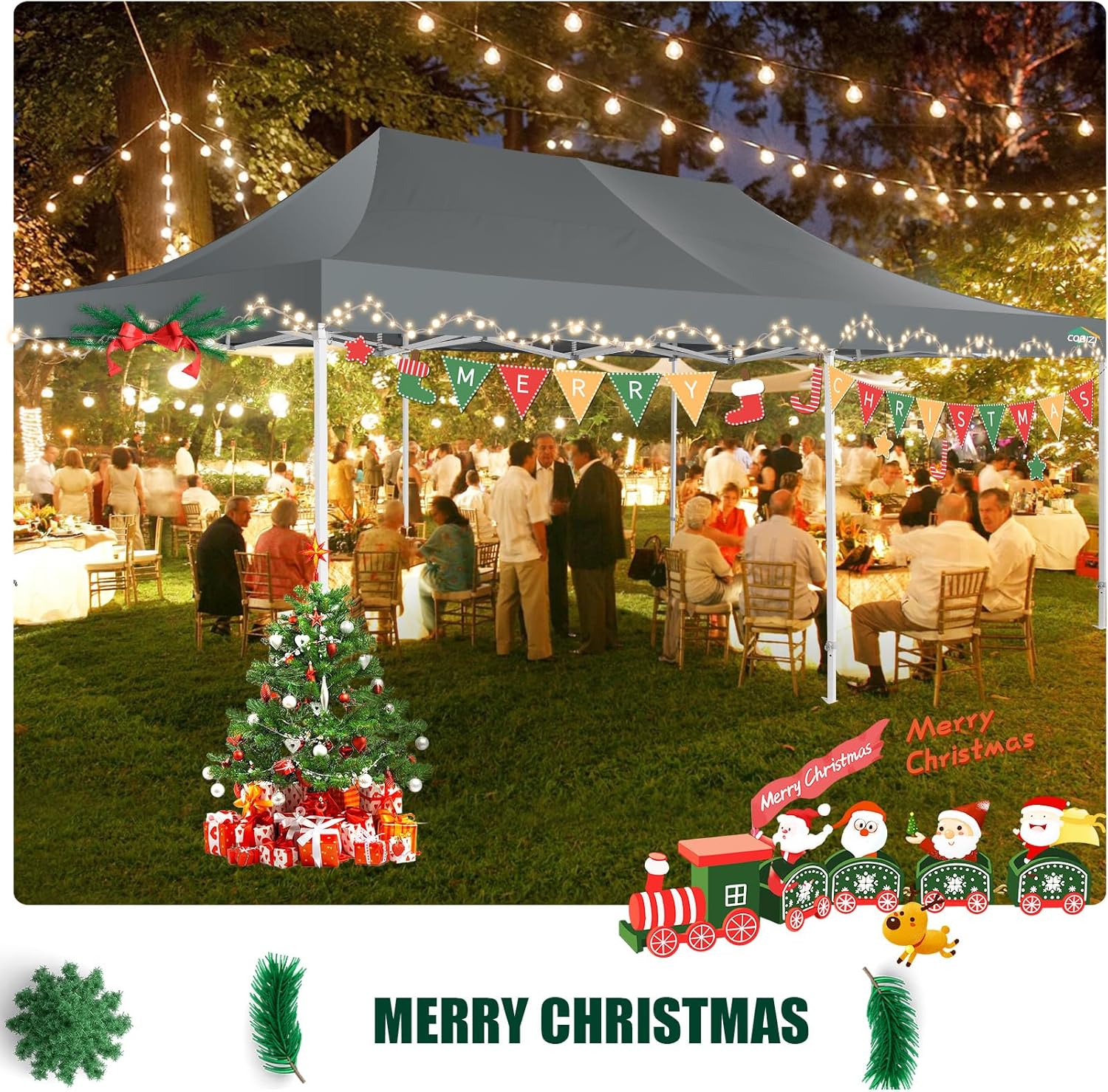 COBIZI 10x20 Heavy Duty Pop up Canopy Tent 6 sidewalls Commercial Canopy Wedding Party Tents