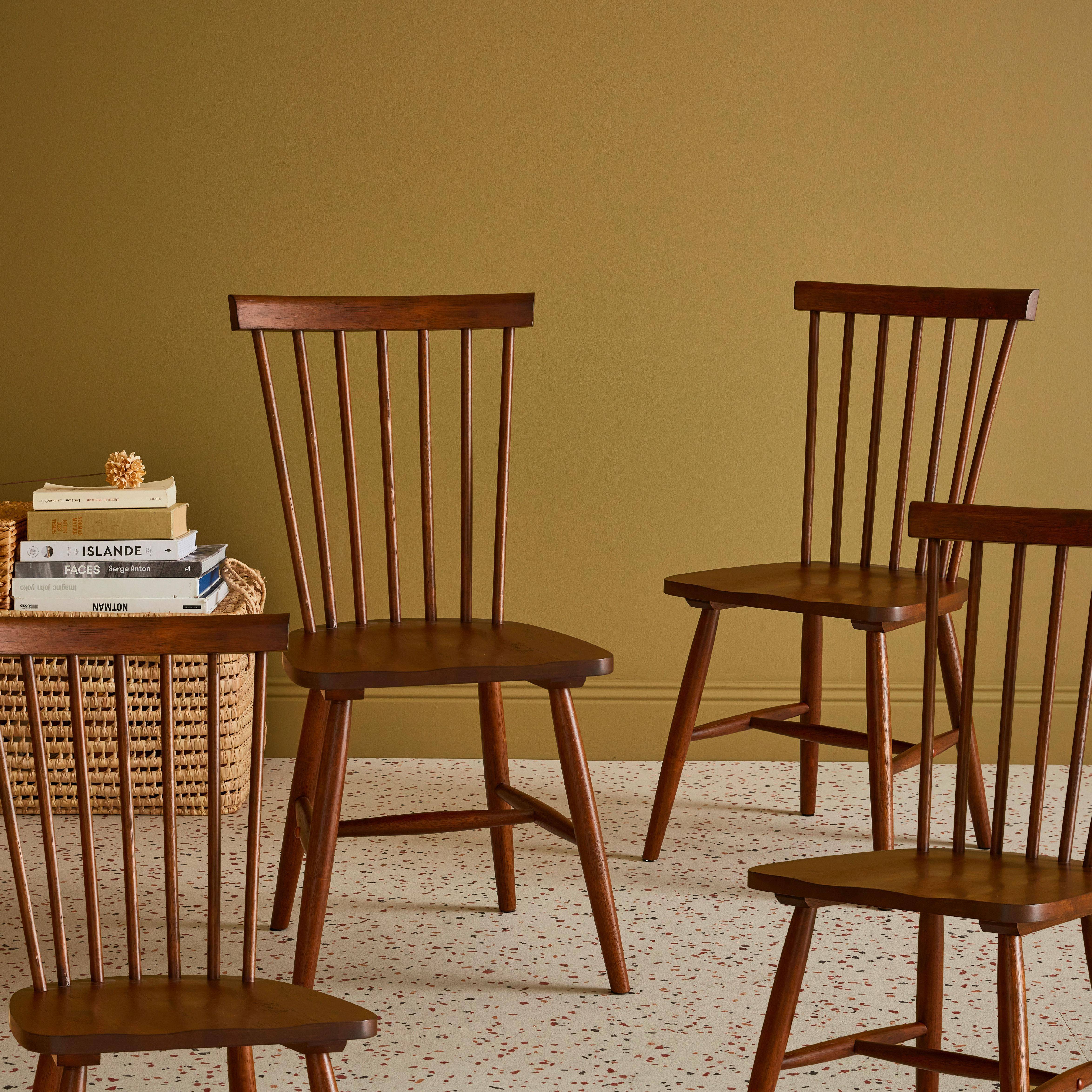 Romie - Silla de madera de hevea, set de 4