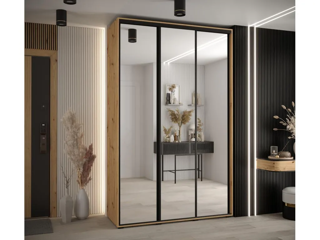 ARMARIO Homepleno 2 DE PUERTAS CORREDERAS 235.2/180/45 3 puertas (Artisan/Artisan/Negro) zvzz75035