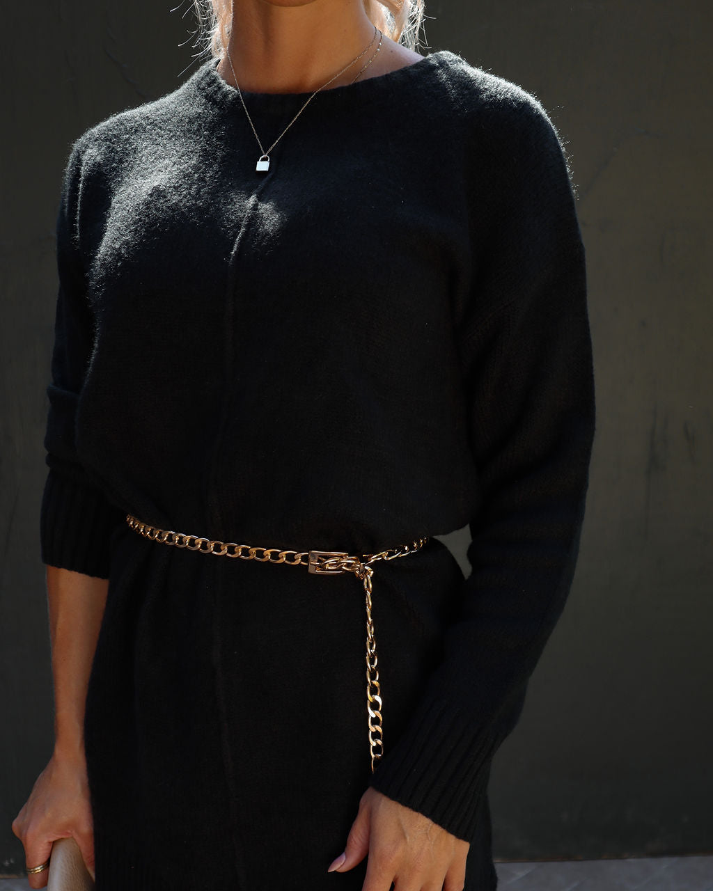 Smoky Mountain Sweater Dress - Black - Se7enfashion
