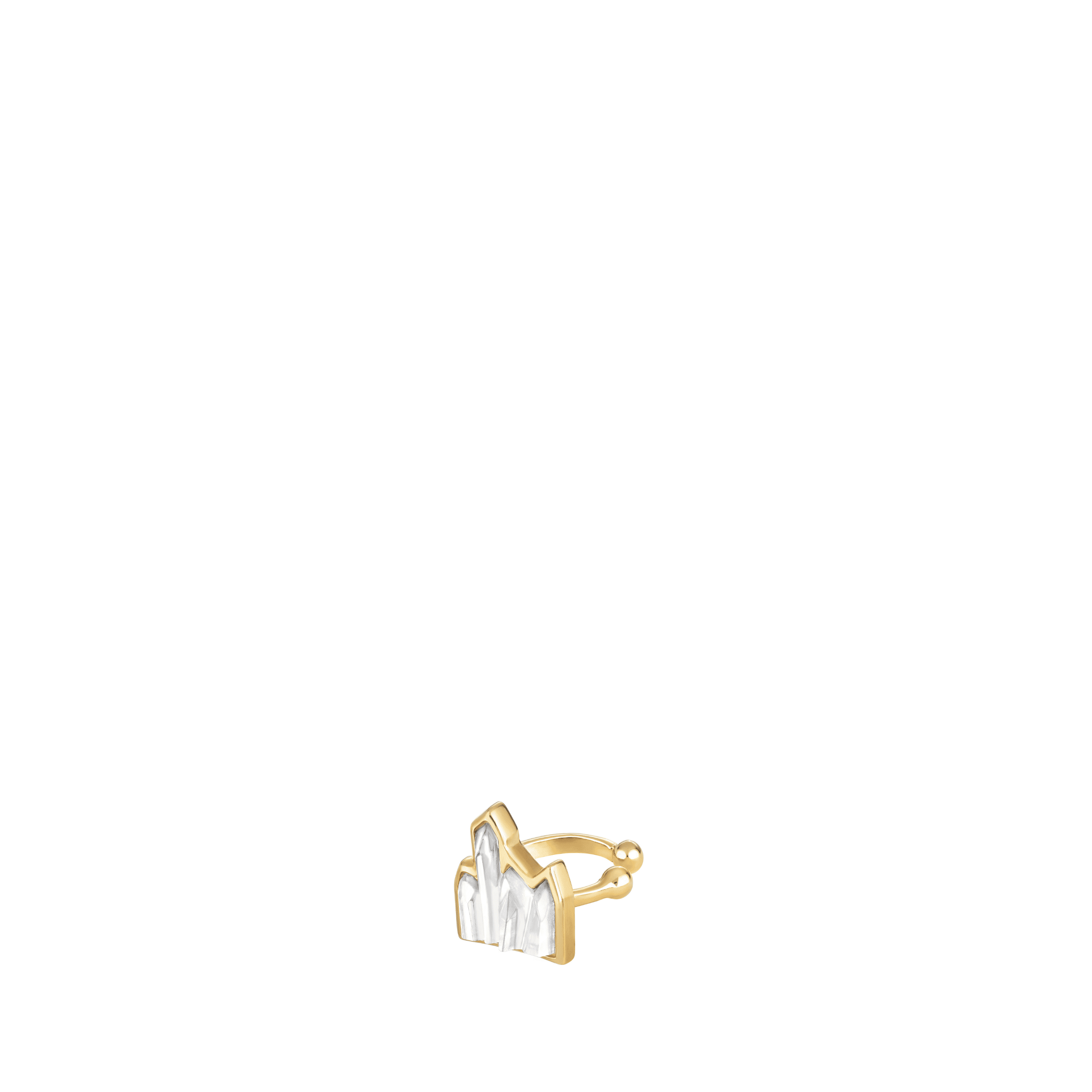 EARCUFF TERRAMINERAL - CRISTAL INCOLORE, PLAQUÉ OR JAUNE 18 CARATS
