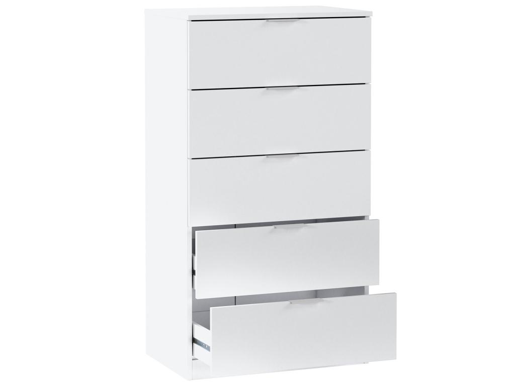 Cómoda 5 cajones Nilo Color Blanco, 60 cm (Ancho) 40 cm (Profundo) 110 cm (Altura)