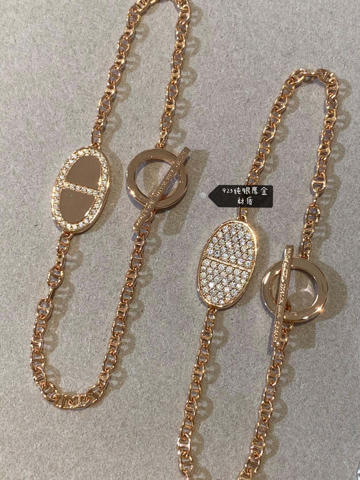 Hermes New Diamond Paved Pig Nose Bracelet - Original Replica Club