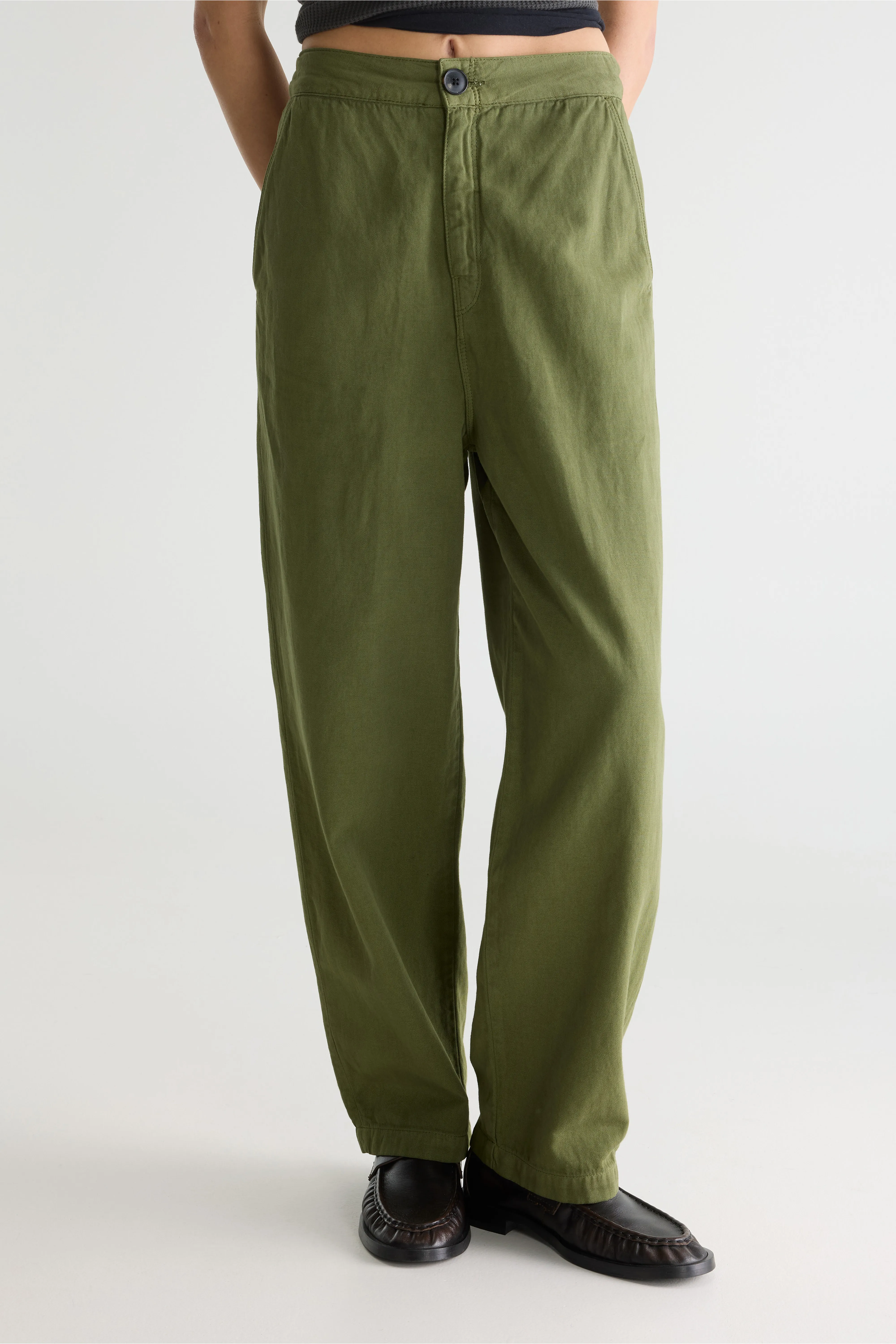 Bellerose Pasop relaxed khaki trousers (252 / W / ARMY)