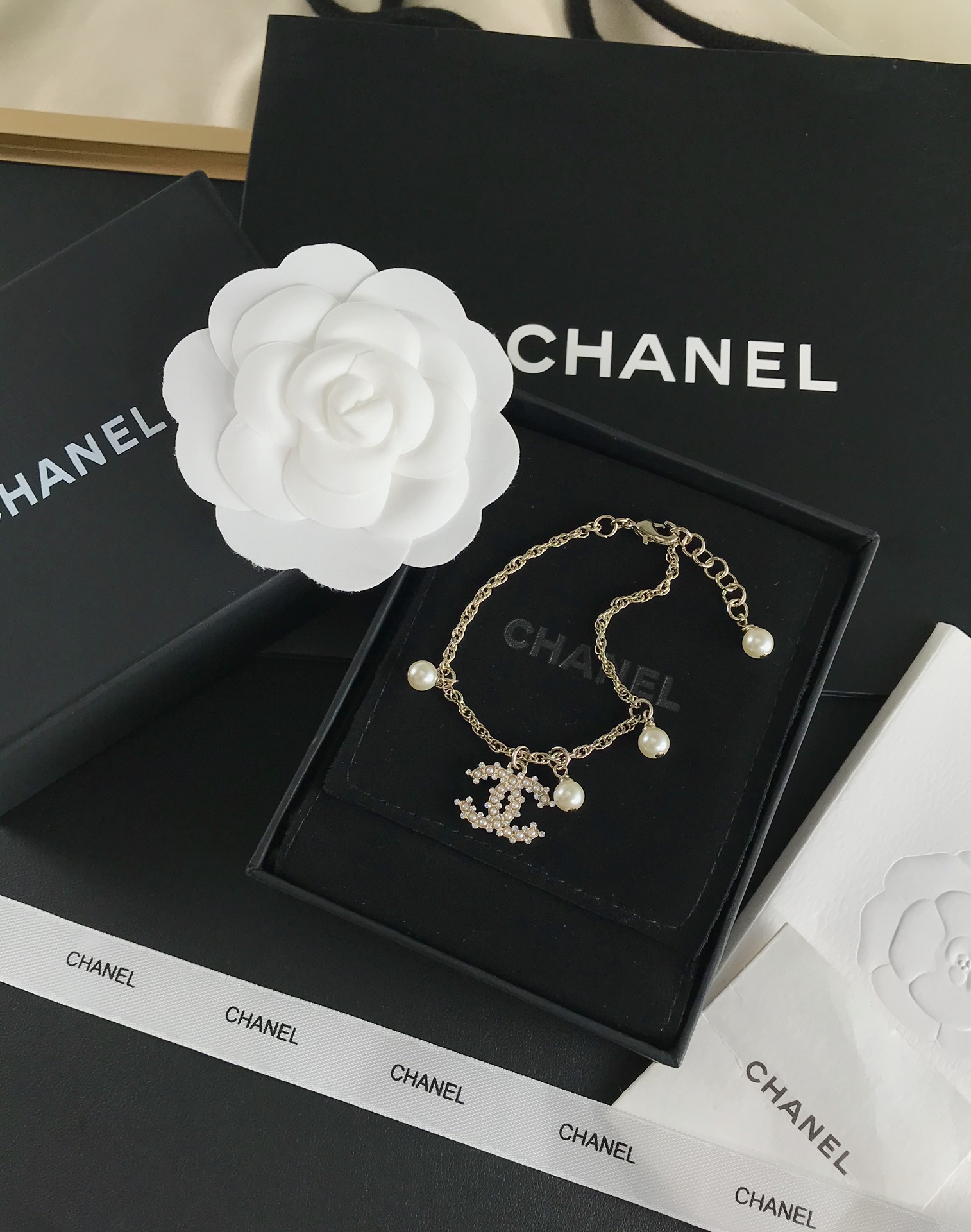 Chanel Pearls CC Charm Chain Bracelet - Original Replica Club