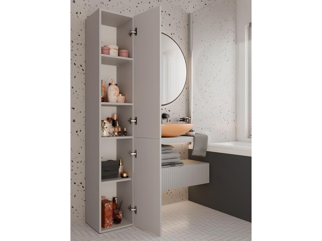KOMMA - Mueble de baño con 2 puertas - 31x30x174 cm - Columna de almacenaje para baño