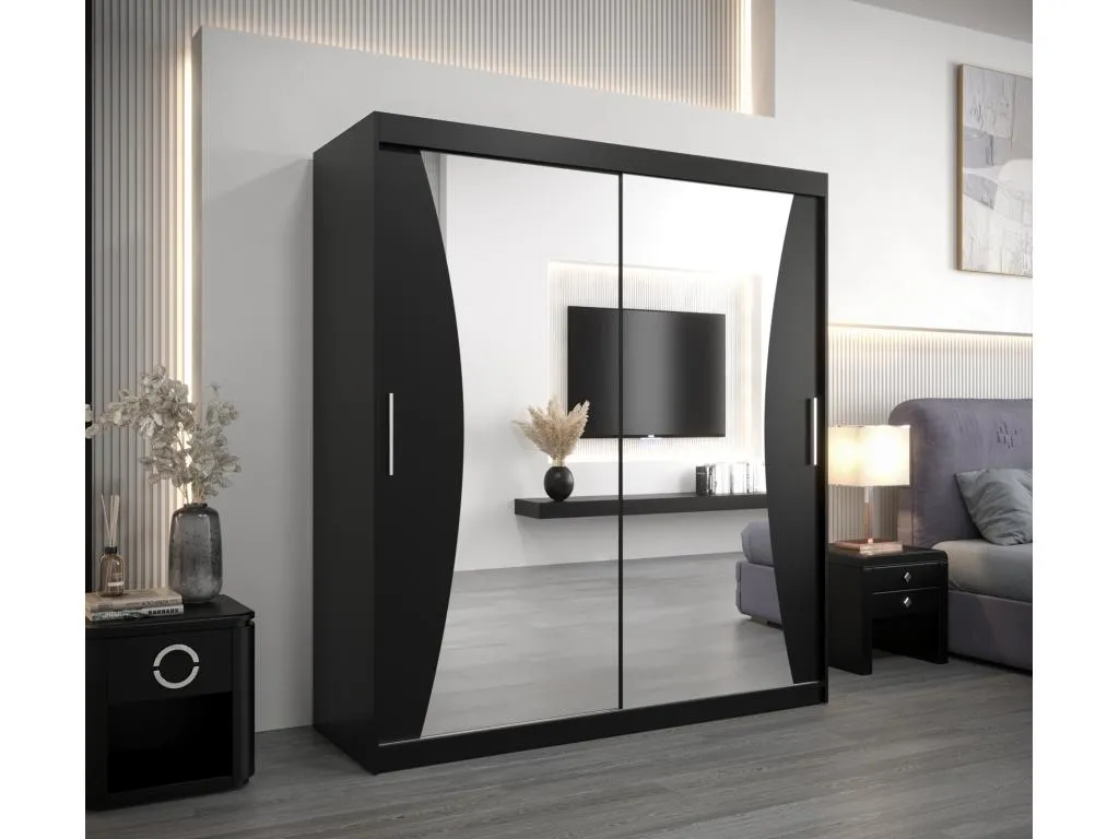 ARMARIO Kavehomedeco DE PUERTAS CORREDERAS 200/180/62 2 puertas (negro/negro) 13549DXTD