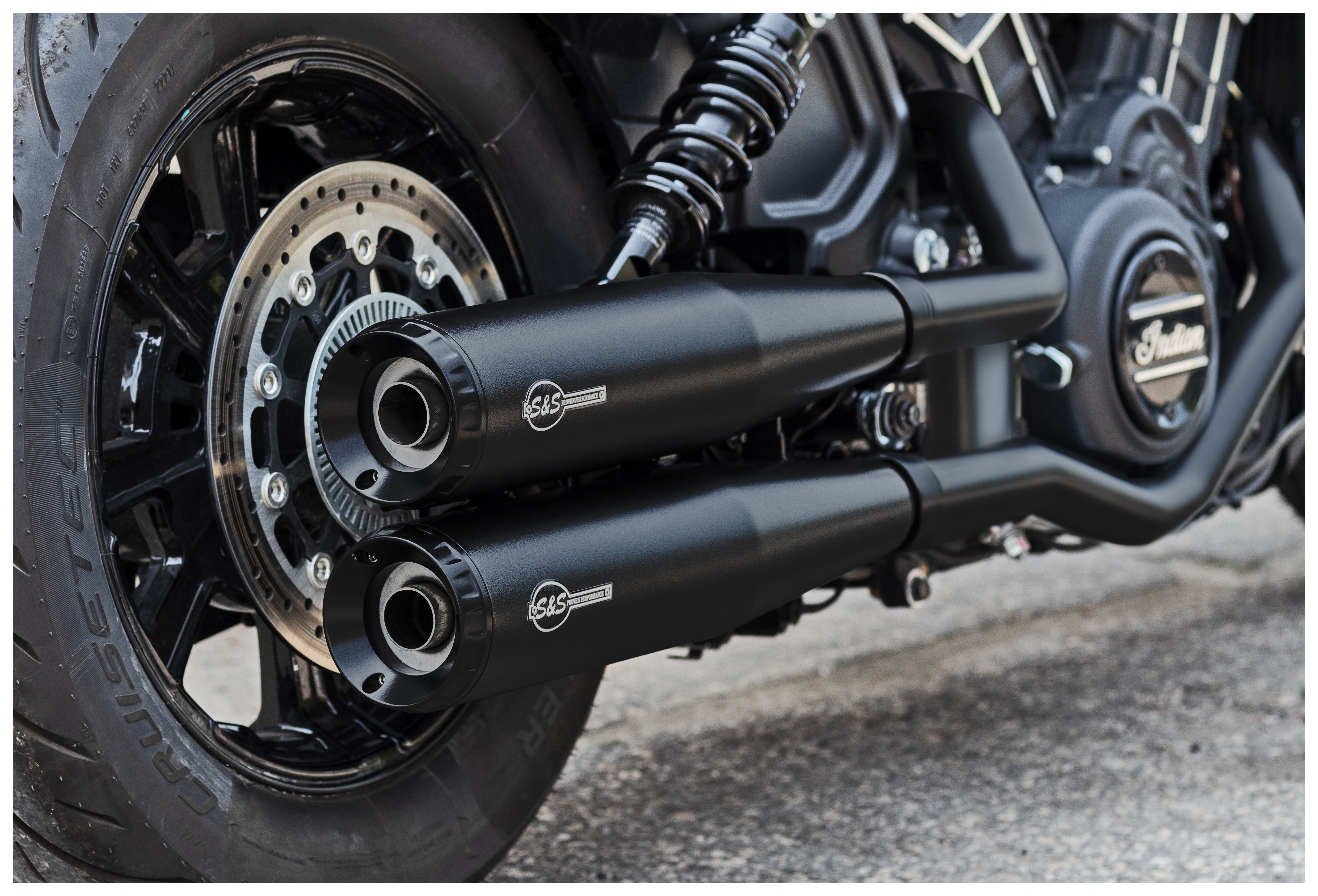 SportsBikeShop S&S Cycle Grand National Slip-On Mufflers For Indian Scout 2019-2024