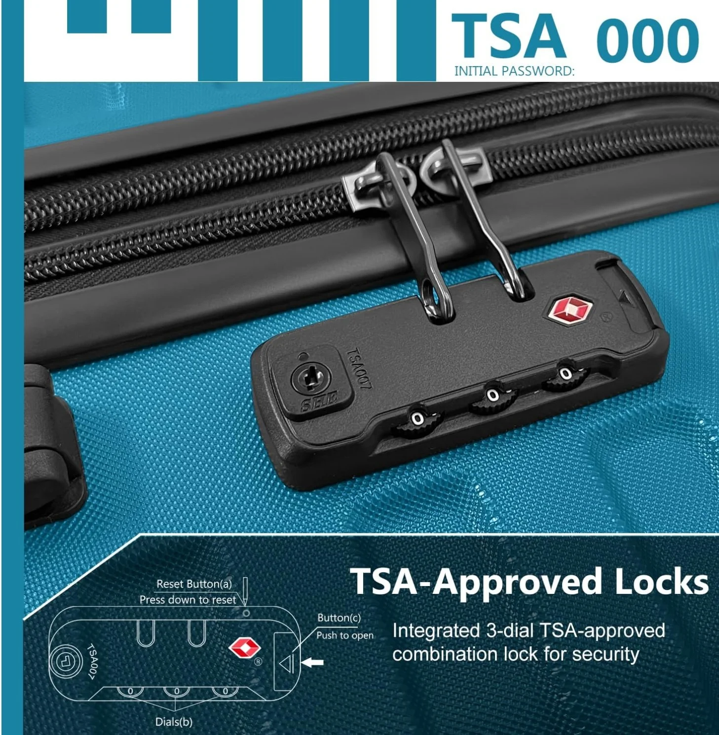 6-Piece Hardshell Luggage Set with Expandable Spinner Suitcases & TSA Lock, 25% Extra Capacity, Duffel Bag & Toiletry Kit, Cream ABS Suitcases - Image 22