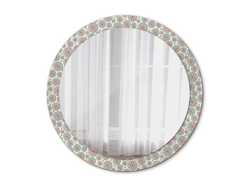 Espejo decorativo redondo - Motivo Boho - 90 cm