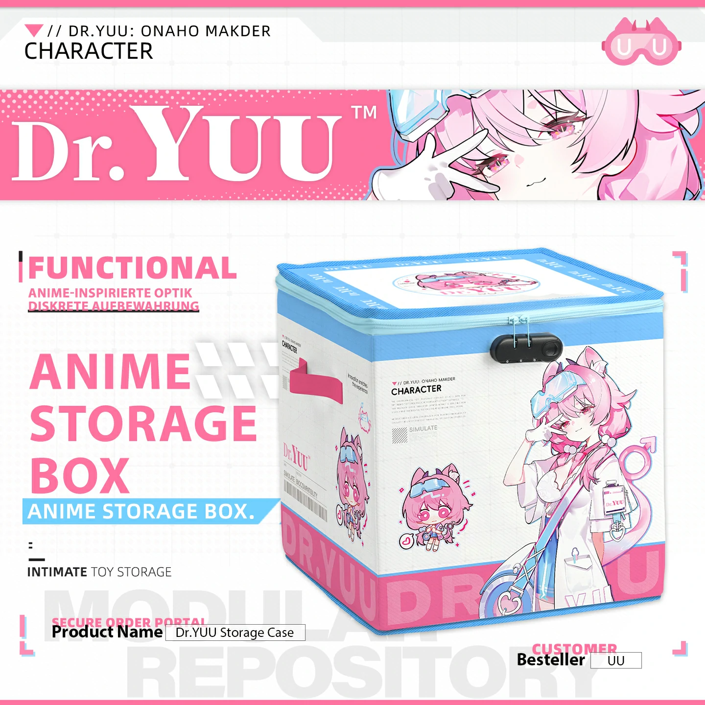 Dr.YUU Aufbewahrungsbox – mit Schloss | Versand aus Asien – Lieferzeit ca. 10-18 Werktage - DR.YUU™
