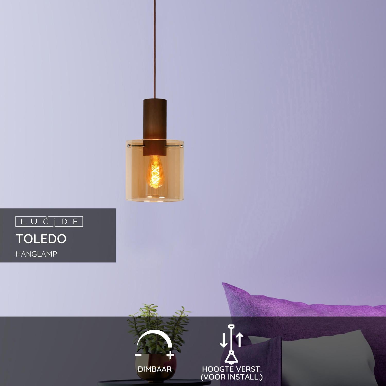 Toledo hanglamp Ø20 amber
