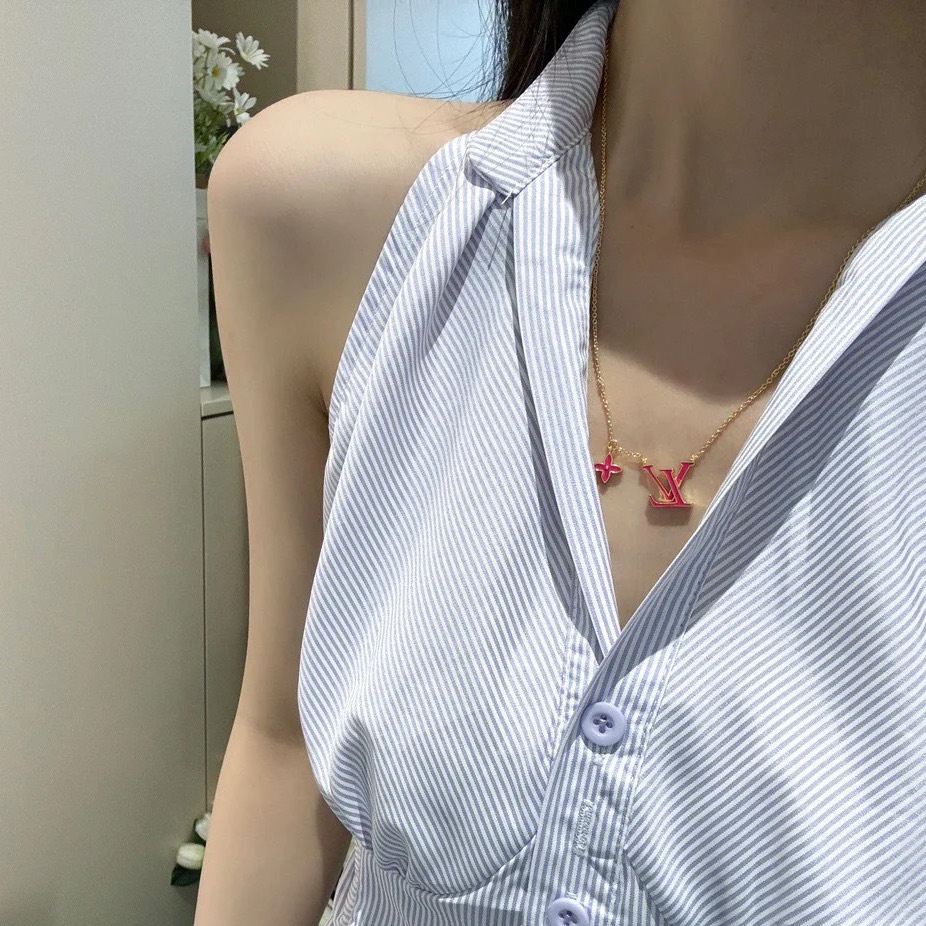 Louis Vuitton Pink LV Monogram Bracelet Necklace - Original Replica Club
