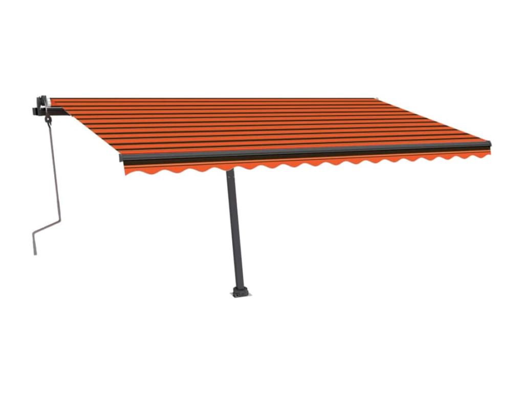 Toldo de pie manual retráctil naranja y marrón 400x350 cm