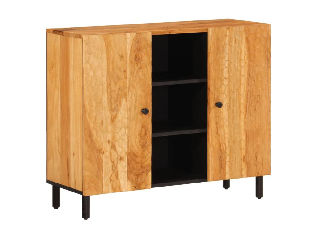 Armario auxiliar madera maciza de acacia 90x33x75 cm