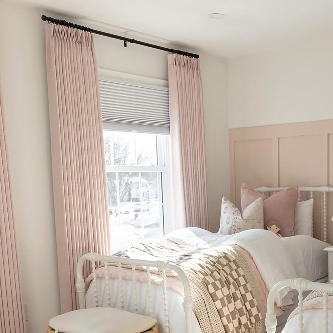 Pink Linen Touch Blackout Curtains