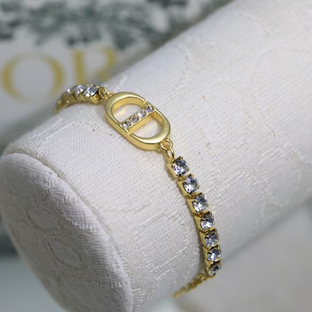 Dior Rhinestone CD Bracelet - Original Replica Club