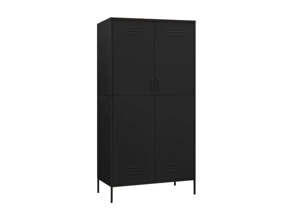 Armario de acero negro 90x50x180 cm