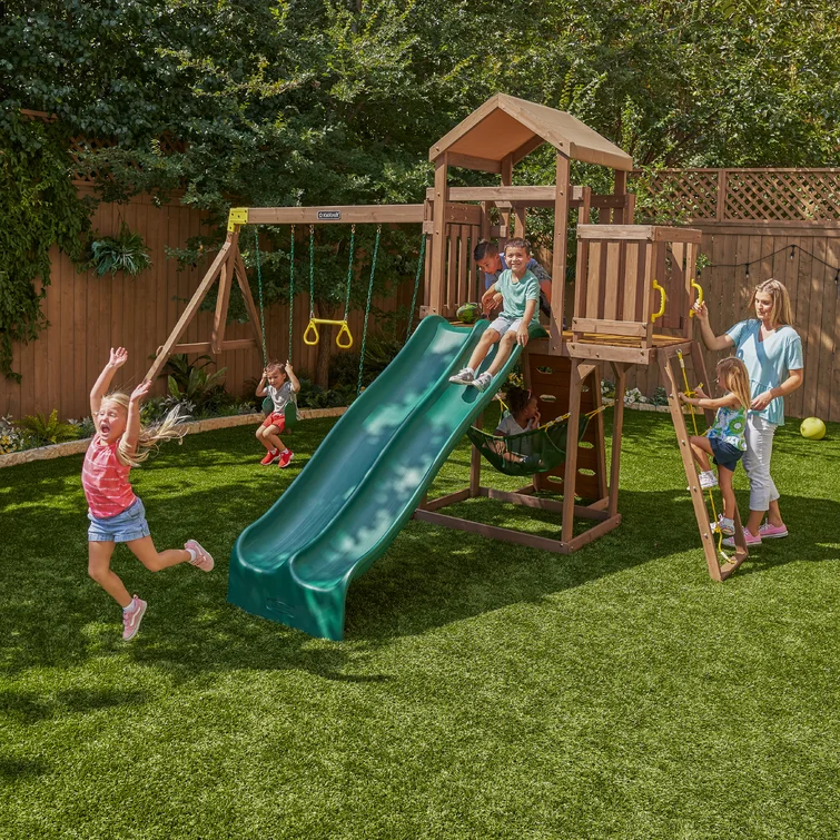 WAYFAIR Adventure Vista Wooden Swing Set
