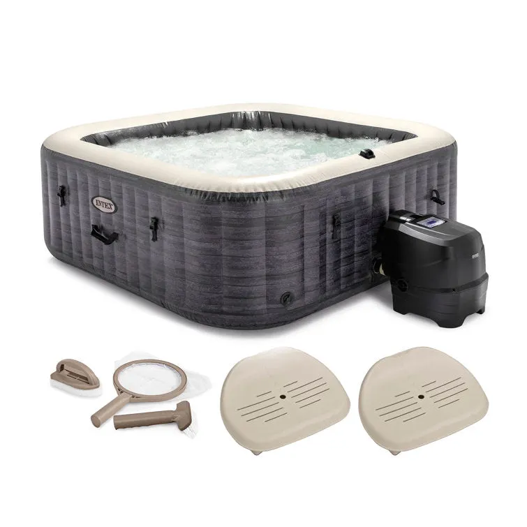 Intex 6 – Person 170 – Jet Square Inflatable Hot Tub in Gray