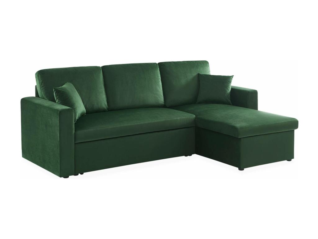 Sofá cama de terciopelo de 3 plazas verde