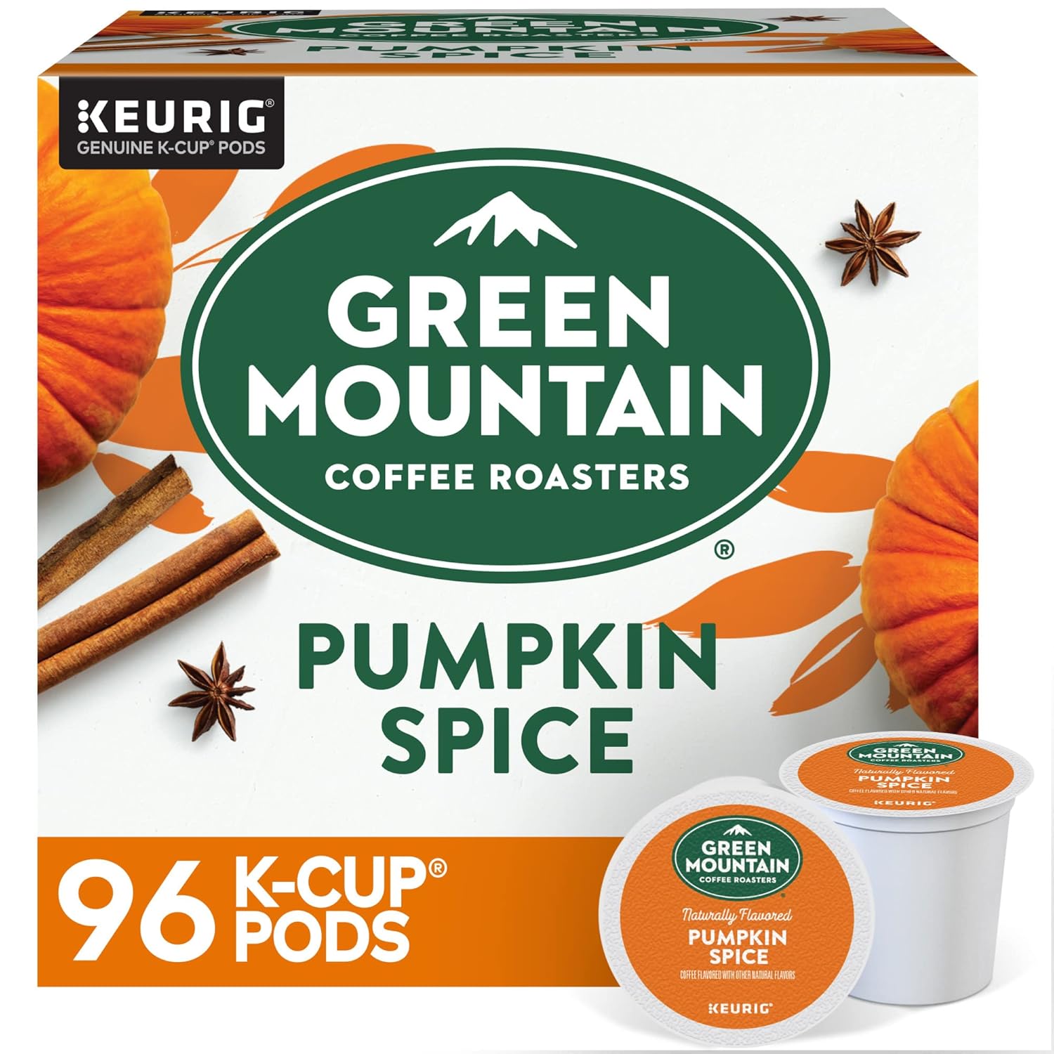 Green Mountain Coffee Roasters Pumpkin Spice Coffee. Keurig Single-Serve K-Cup Pods. Light Roast. 96 Count