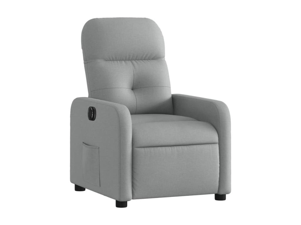 Sillón reclinable eléctrico tela gris claro