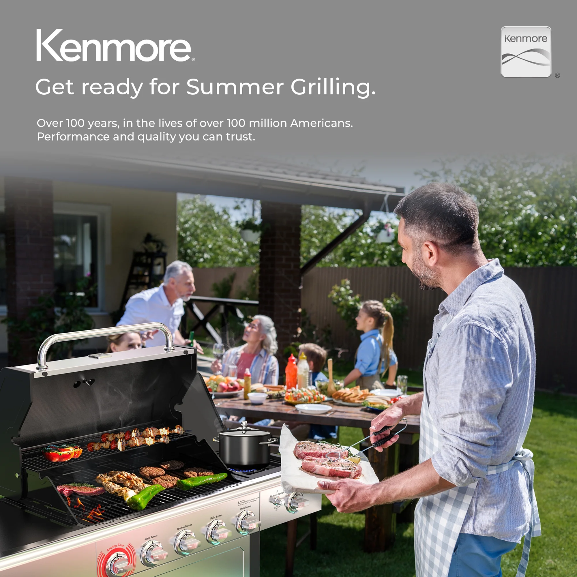 Kenmore BBQ Propane Gas Grill - 5 Burners with Side Burner & Searing Zone, 644 Sq. In. Stainless Steel Grill, 66,000 BTU, Ideal for Outdoor Cooking, Patio & Backyard, Black - Image 32