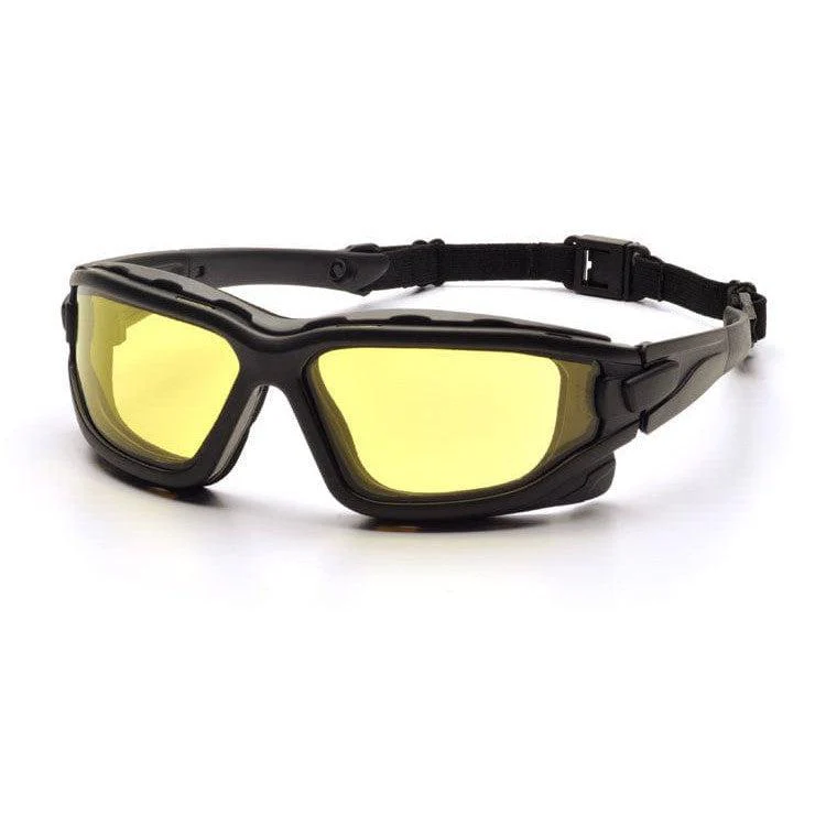 Pyramex I-Force Safety Glasses Black, Foam-Padded, with Amber Anti-Fog Lenses - KTF Painting Interior Exterior