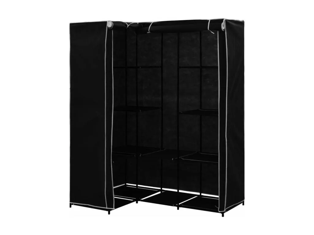 Armario de esquina negro 130x87x169 cm JJBE65649