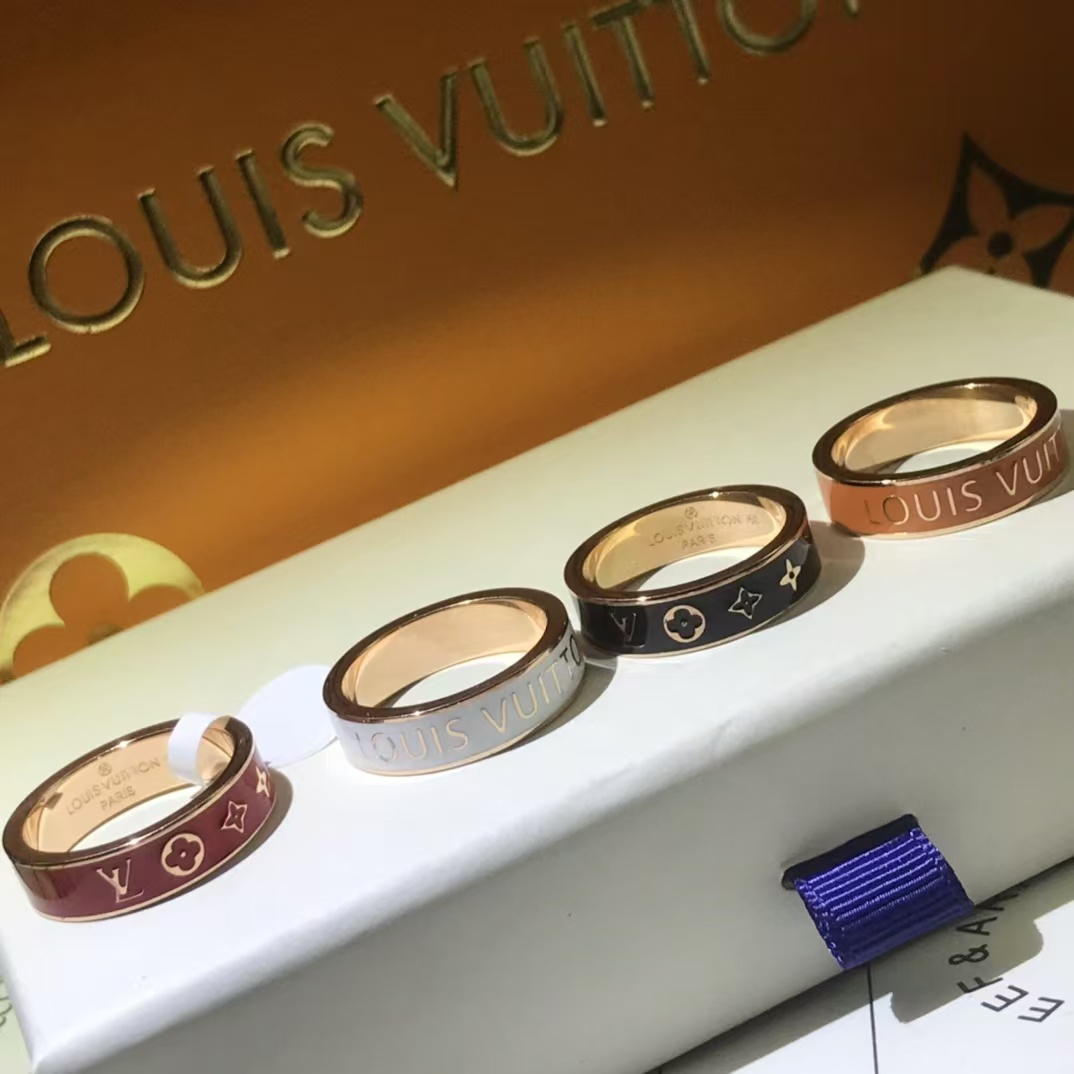 Louis Vuitton Enamel Pattern Ring - Original Replica Club