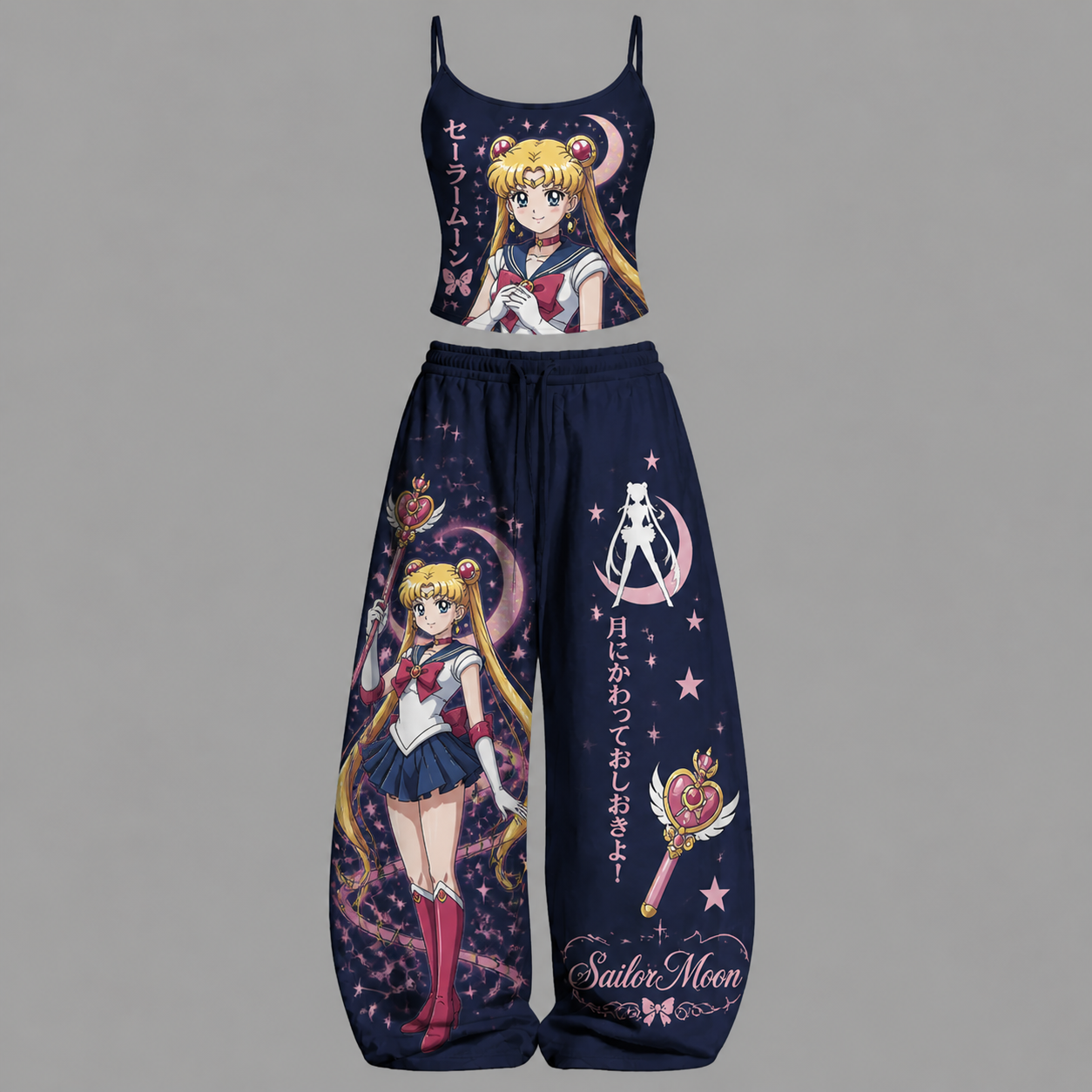Sailor Moon Top & Elasticated Trousers Two-Piece Set